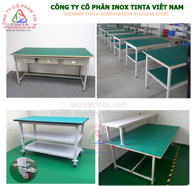 Công ty CP INOX TINTA VN thiết kế gia công sản xuất bàn thao tác inox 304 theo yêu cầu.